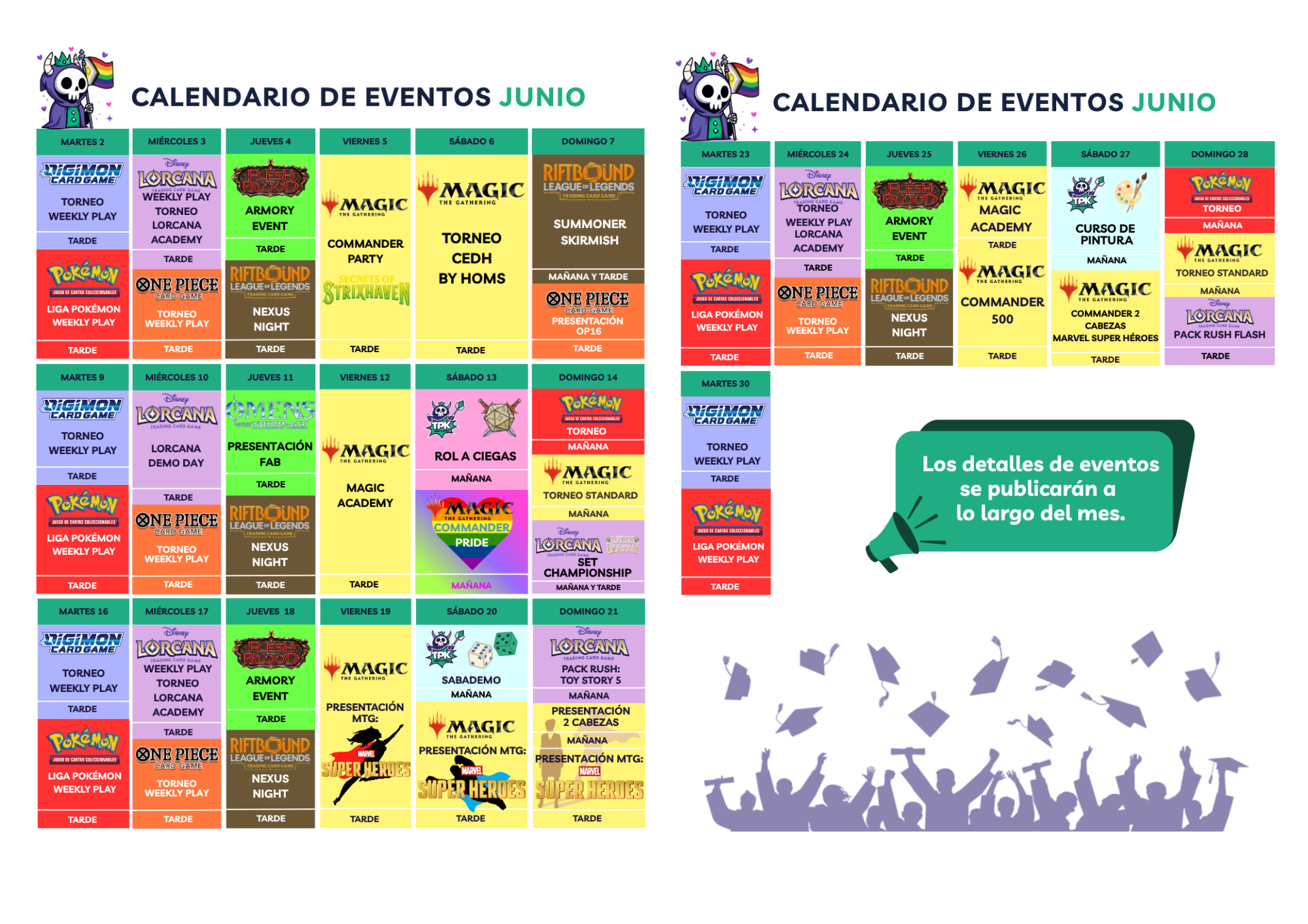 Calendario de eventos del mes en TPK